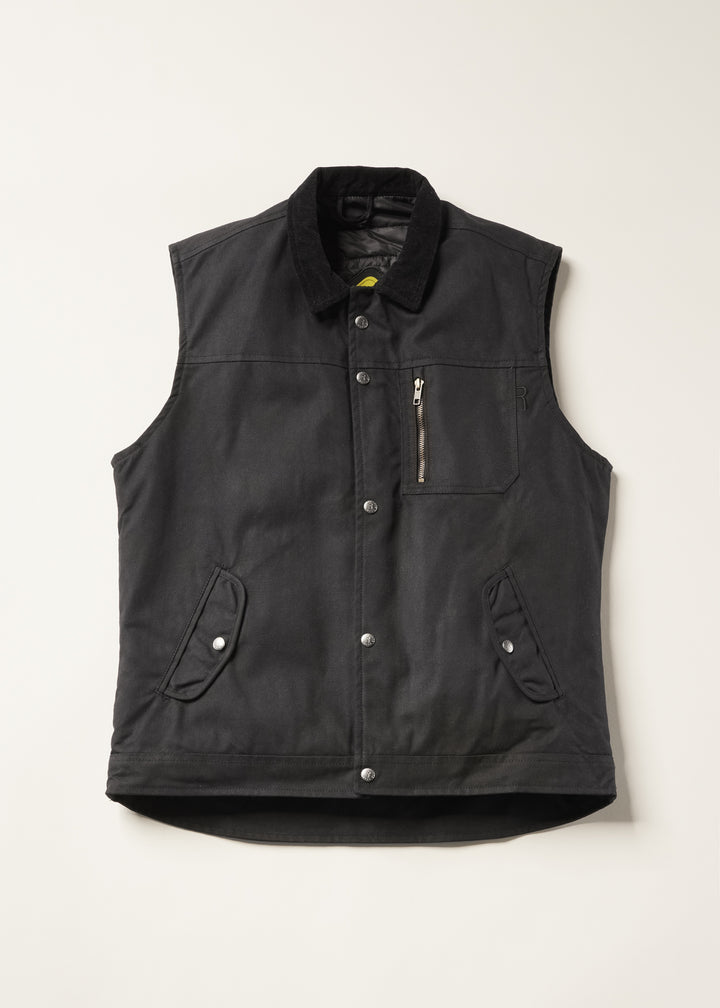 Spadina Waxed Vest - Schwarz