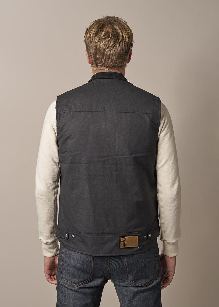 Spadina Waxed Vest - Schwarz