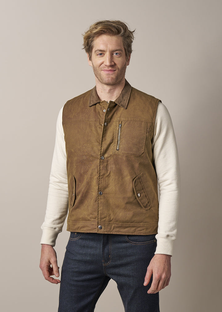 Spadina Waxed Vest - Tobacco