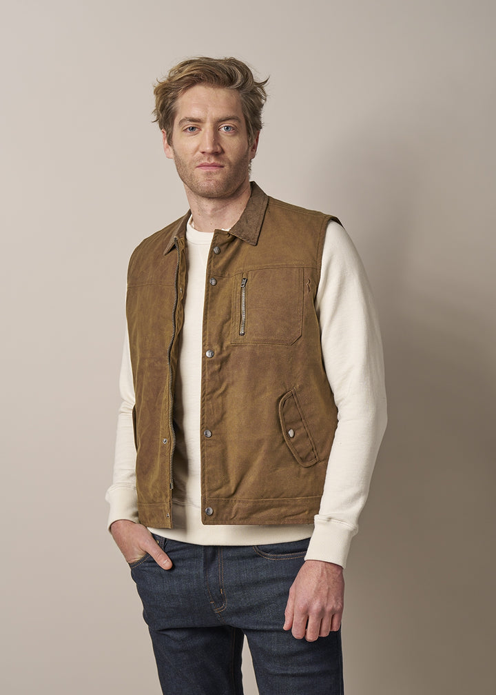 Spadina Waxed Vest - Tobacco