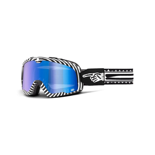 100% Barstow Goggle Death Spray Mirror Blue Lens