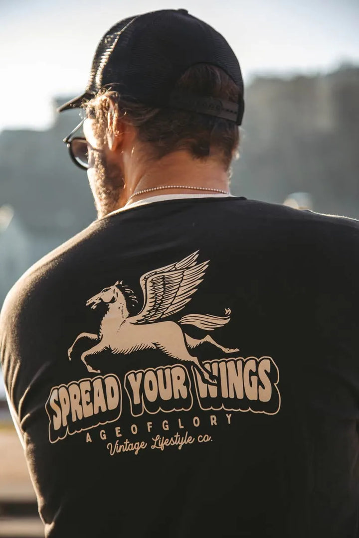Age of Glory Pegasus LS Tee Washed Black