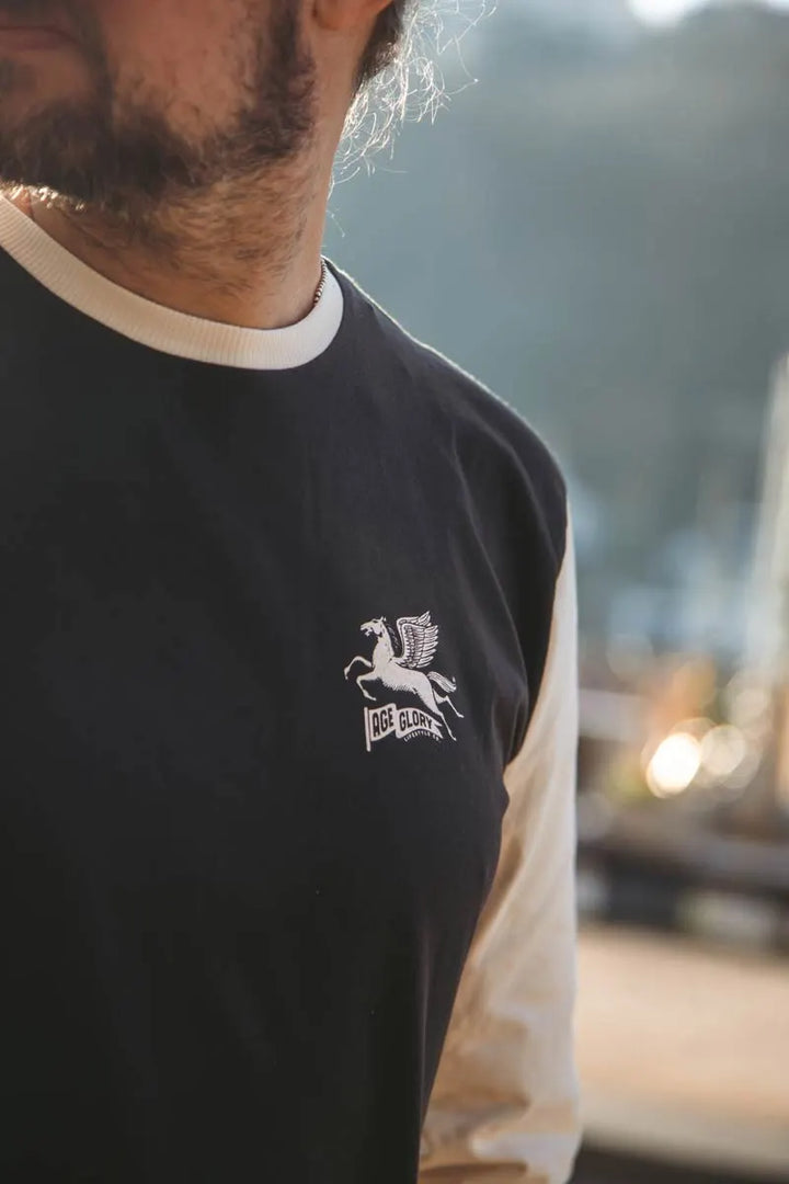 Age of Glory Pegasus LS Tee Washed Black