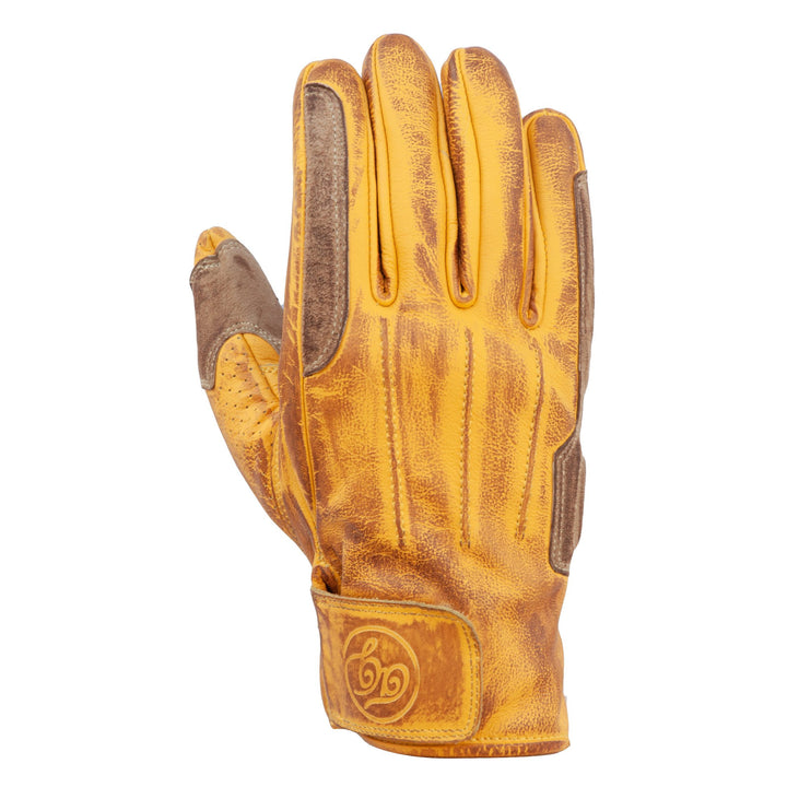 Age of Glory Rover Leather CE Gloves Waxed Gelb