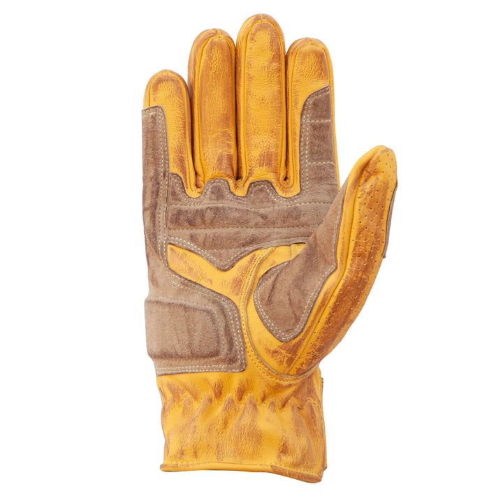 Age of Glory Rover Leather CE Gloves Waxed Gelb