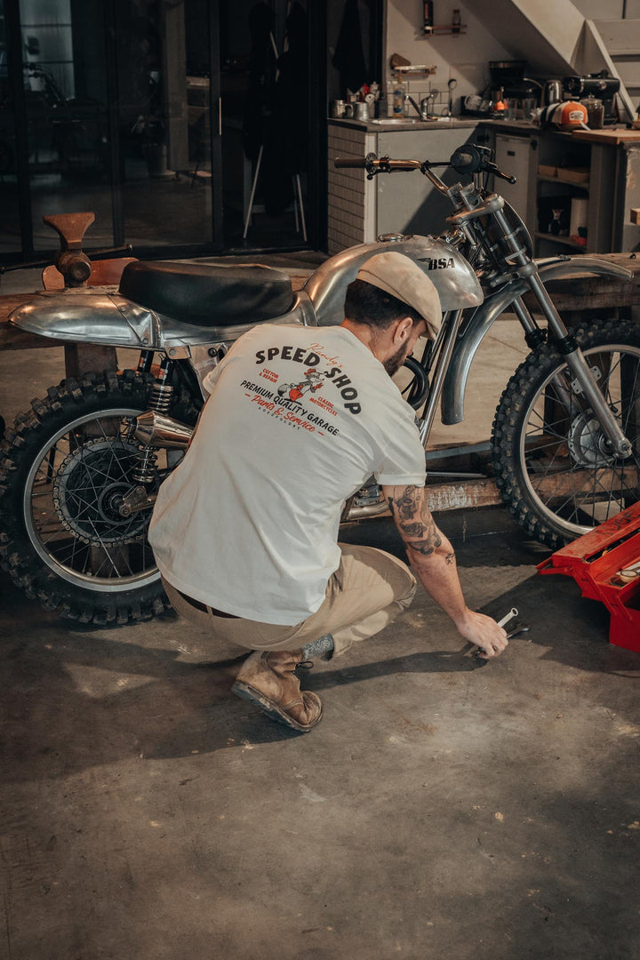 Age of Glory Speed Shop Tee Ecru