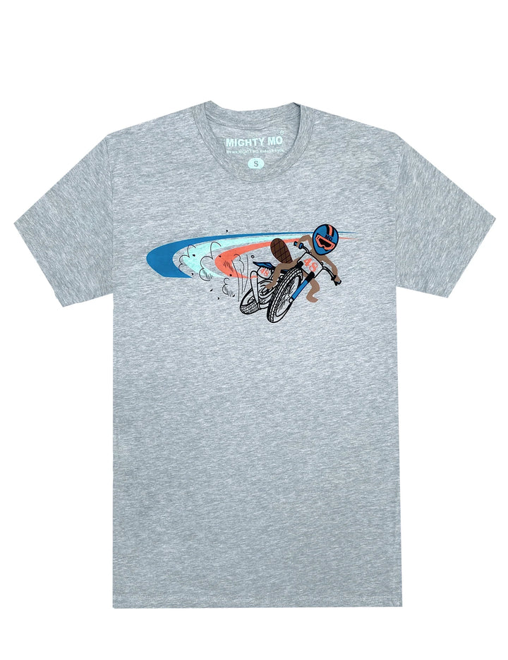 Mighty Mo Flat Track Beaver Tee Grau