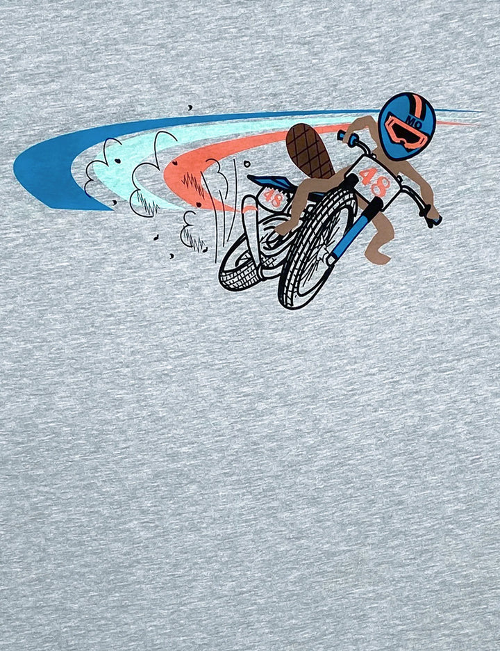 Mighty Mo Flat Track Beaver Tee Grau