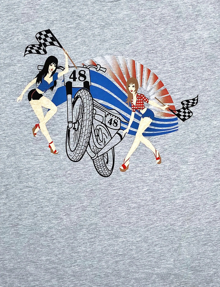 Mighty Mo Flag Girls Tee Grau