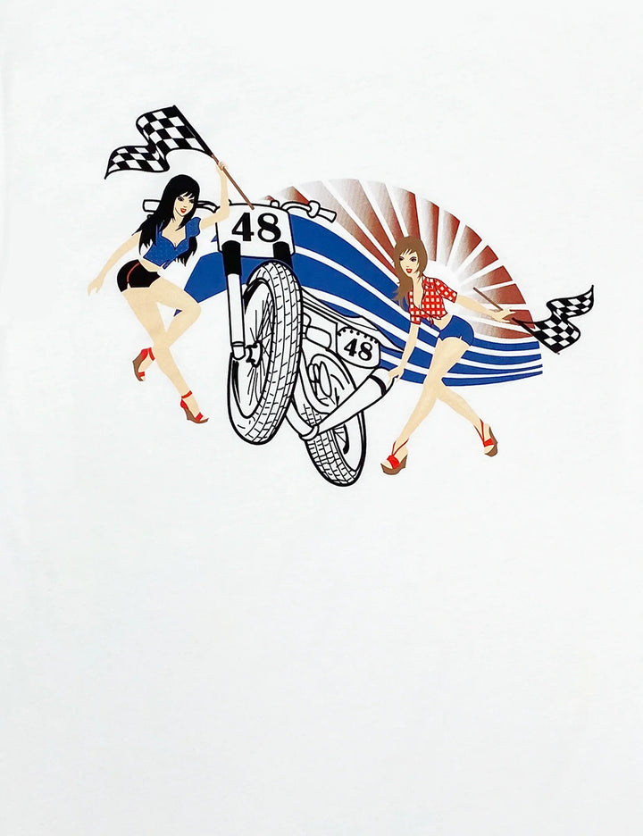 Mighty Mo Flag Girls Tee White