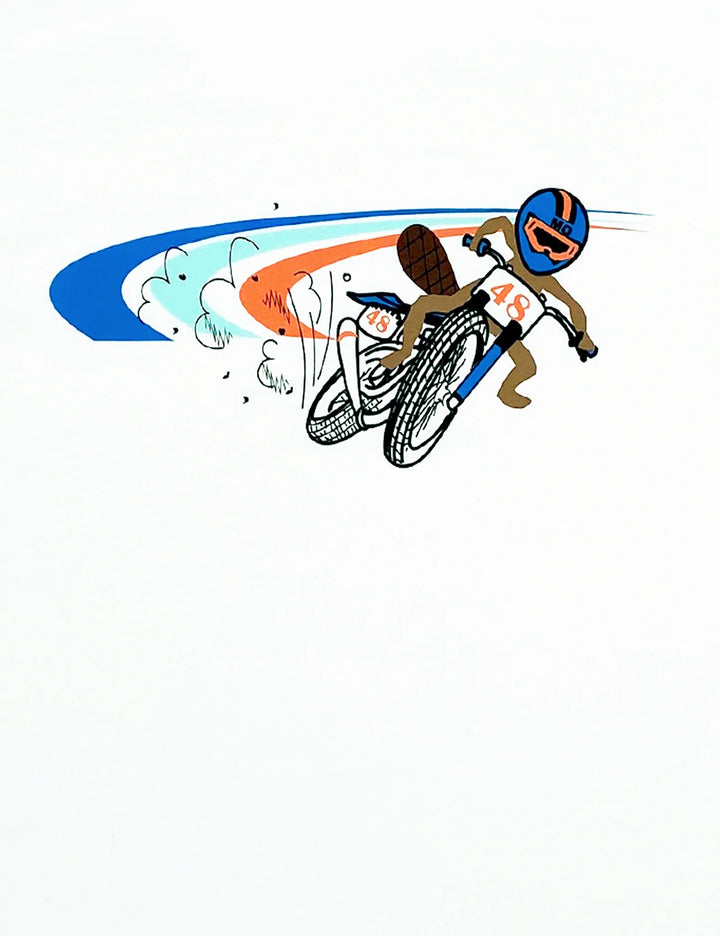 Mighty Mo Flat Track Beaver Tee Weiss