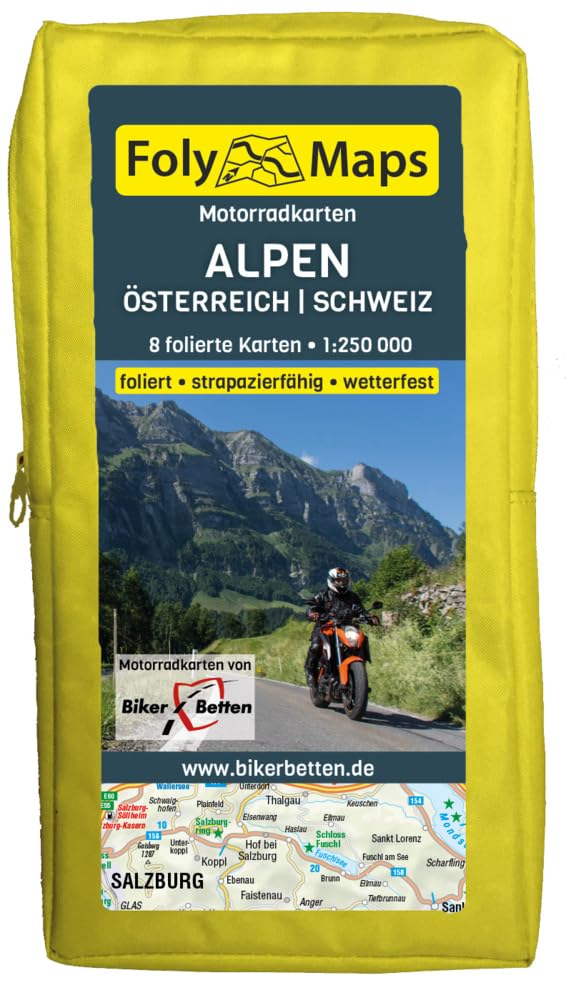 Buchcover FolyMaps Motorradkarten Alpen Österreich Schweiz 1:250 000