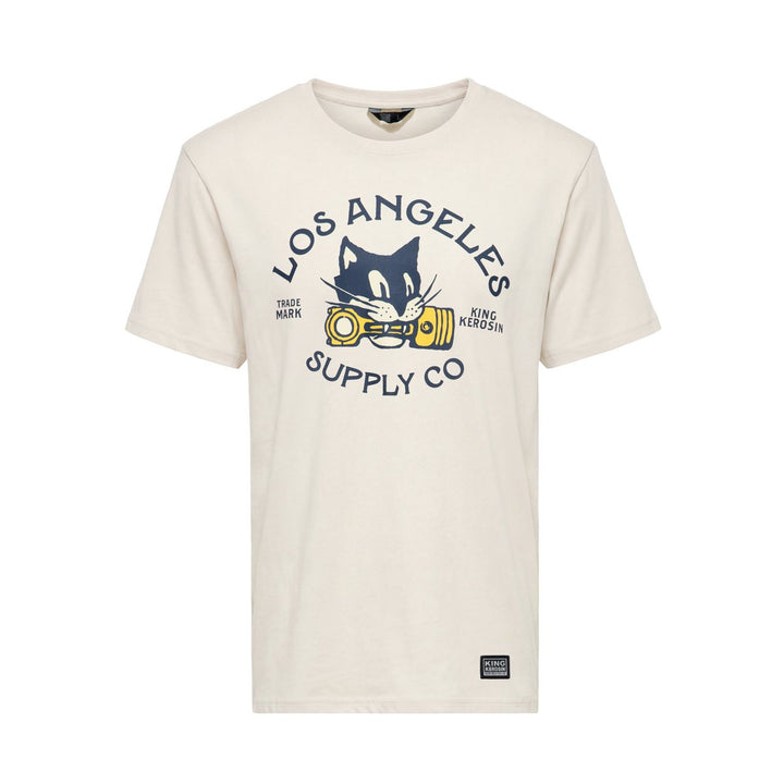 King Kerosin Los Angeles Supply Co. T-Shirt in Offwhite