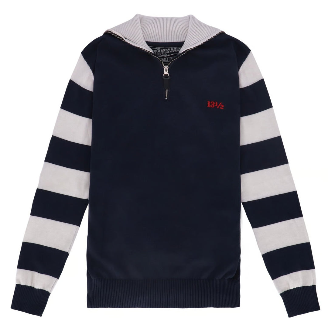 13 1/2 Outlaw Half-Zip Sweater Navy/Offwhite