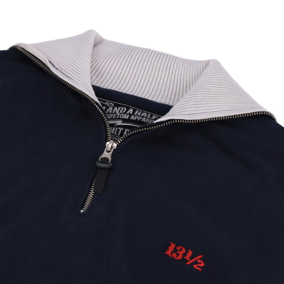 13 1/2 Outlaw Half-Zip Sweater Navy/Offwhite
