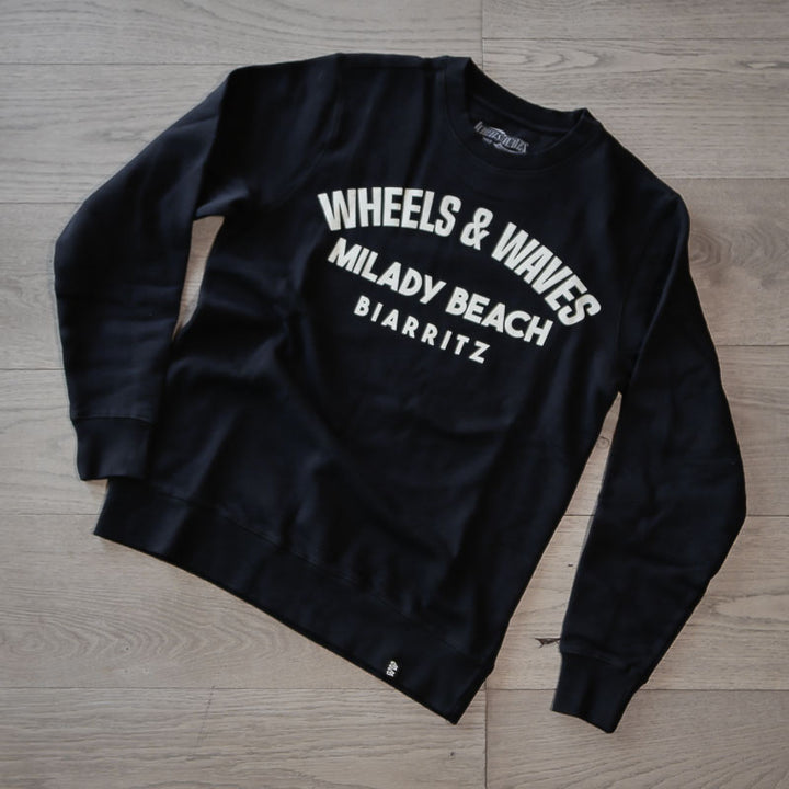 Wheels & Waves Sweat Milady Beach Black