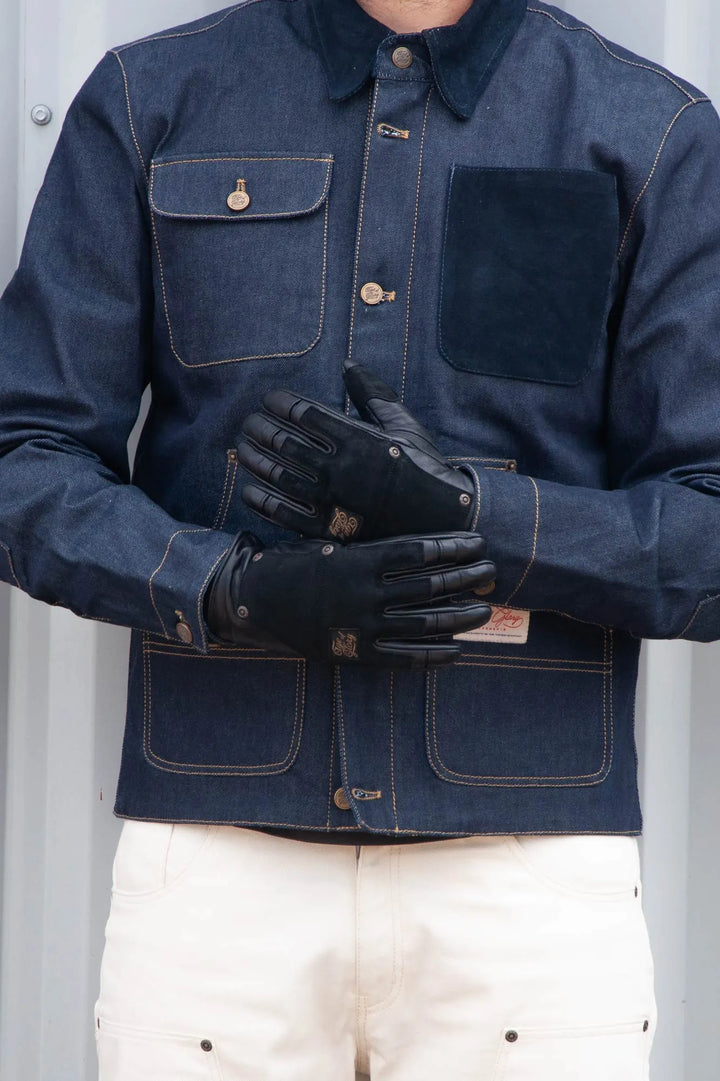 Age of Glory Crafter Leather Gloves CE Schwarz