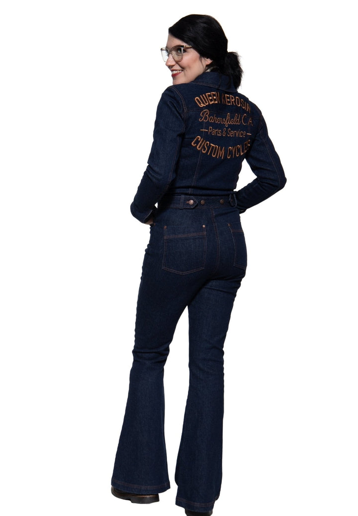 Damen Denim-Jumpsuit Bakersfield Dunkelblau – Ansicht 10