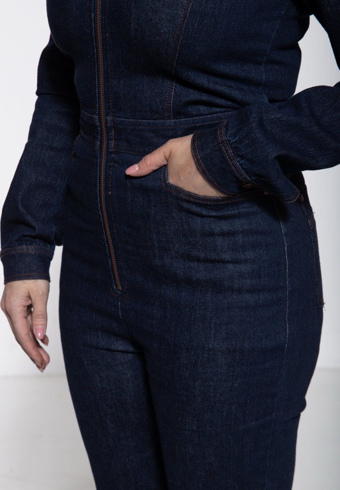 Damen Denim-Jumpsuit Bakersfield Dunkelblau – Ansicht 7