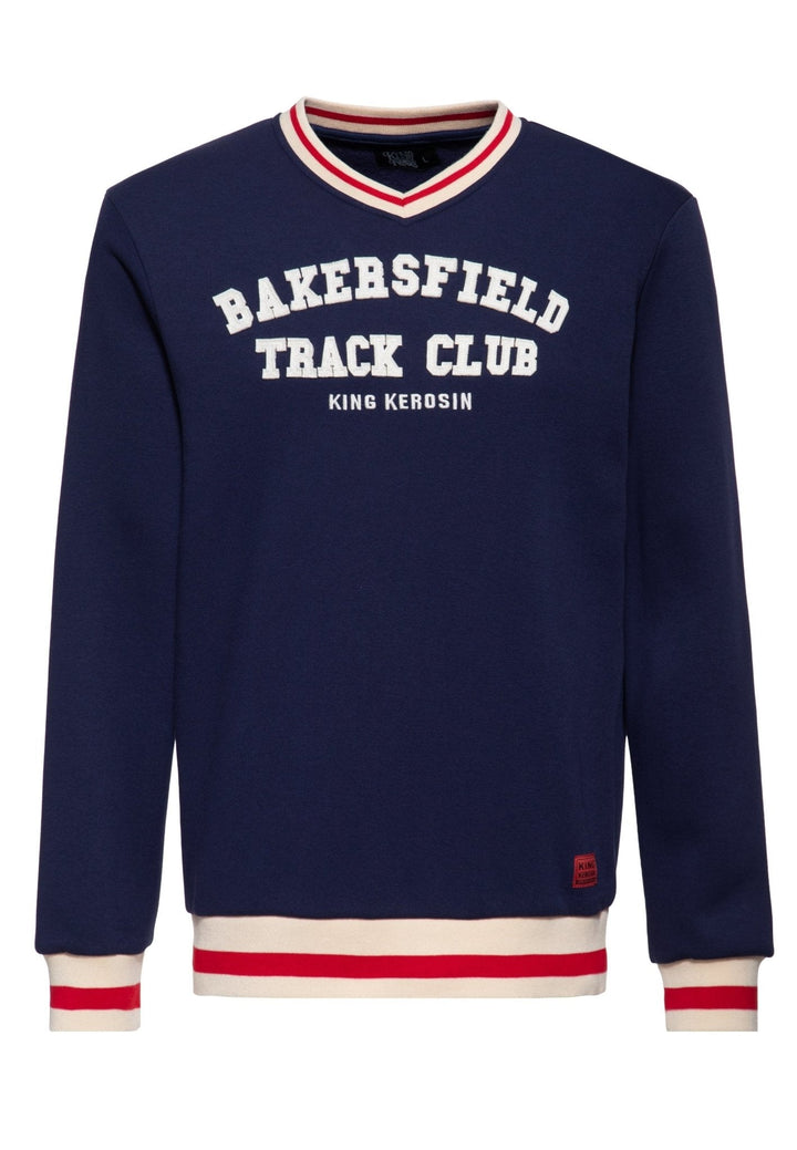 King Kerosin Sweatshirt Bakersfield Track Club in Navy – Vorderansicht