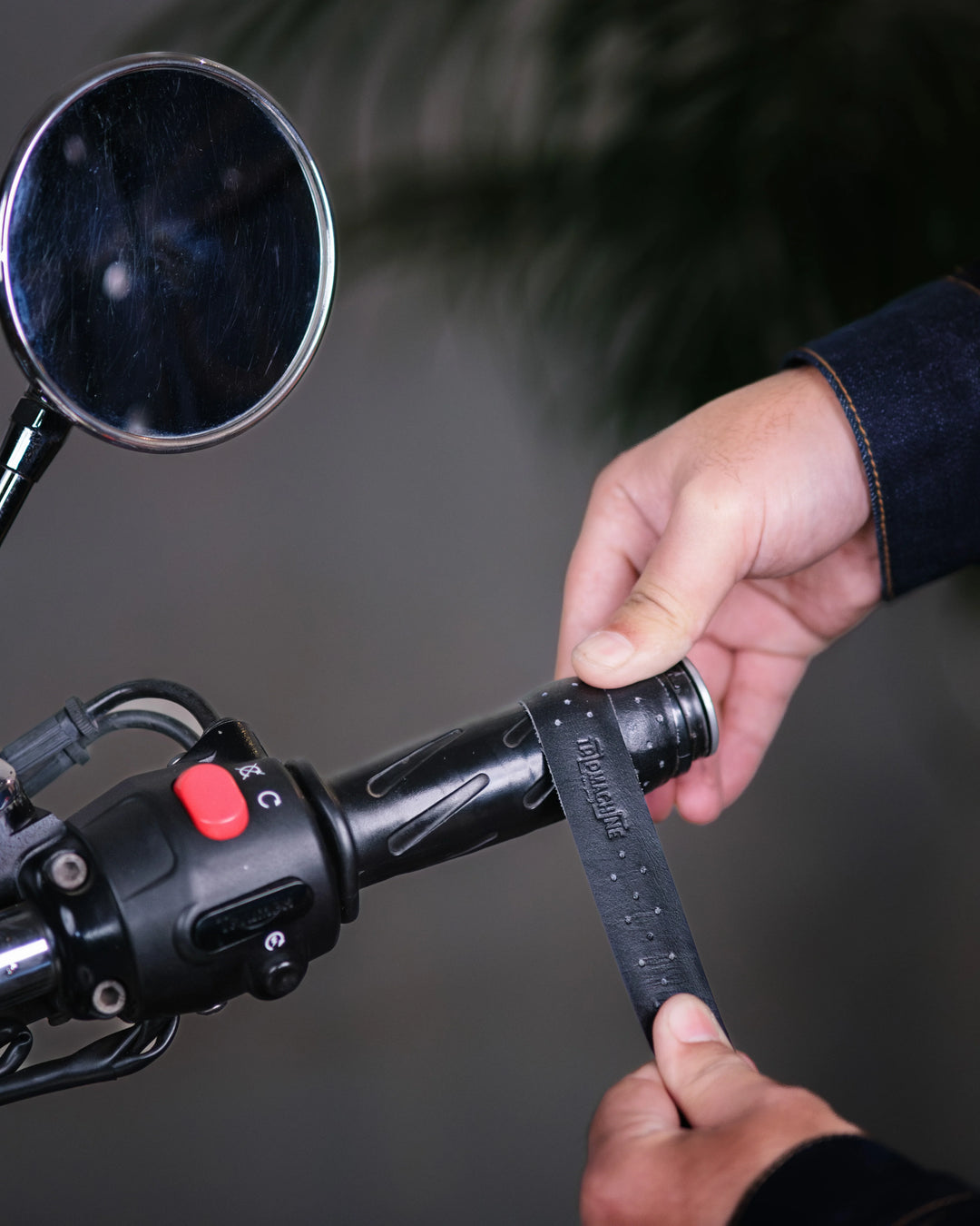 lederband fahrradlenker Trip Machine Lederband Grip Wrap Perforiert - Motorrad Lenkerband