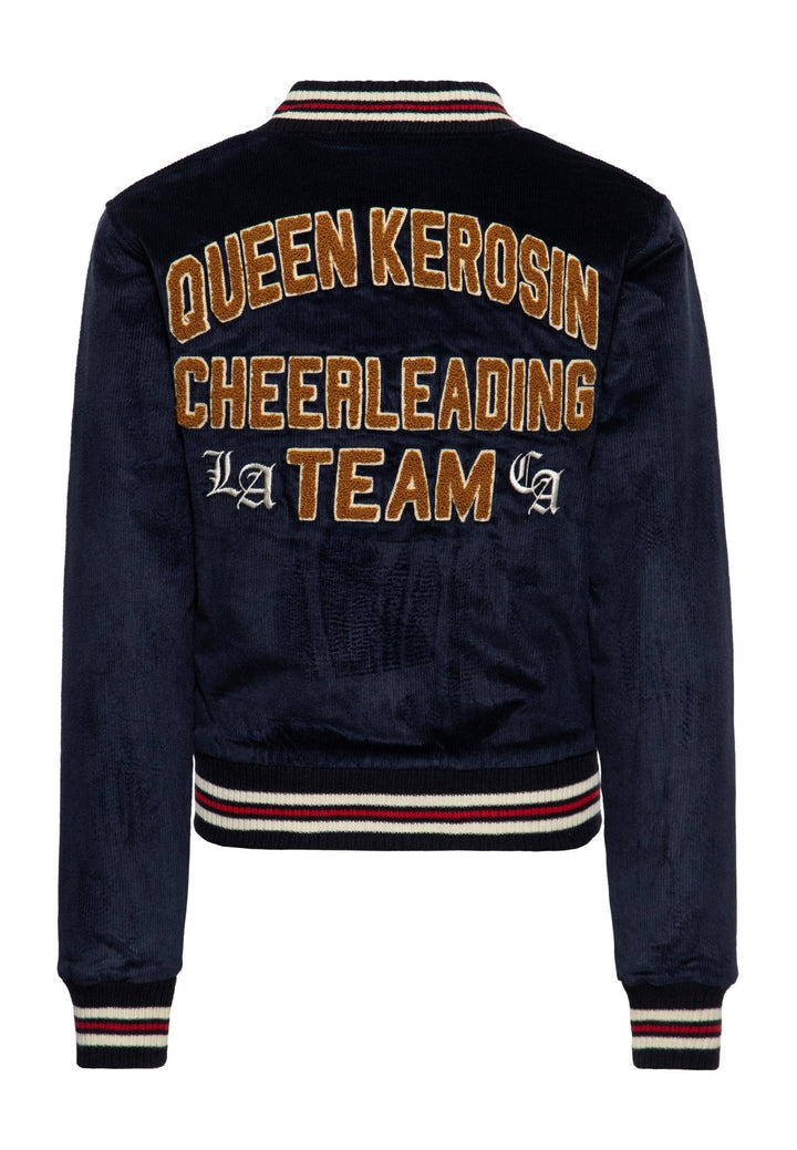 Damen Collegejacke Cheerleading Team Dunkelblau – Ansicht 3