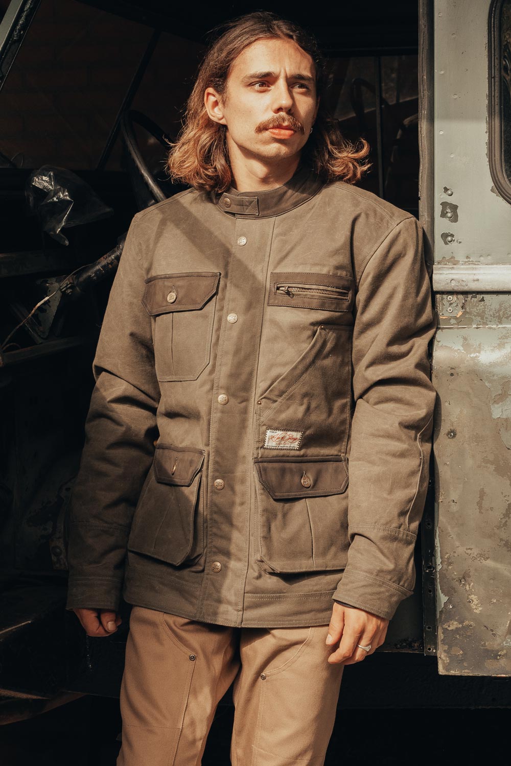 Age of Glory Escape Waxed Cotton Jacket Army Green