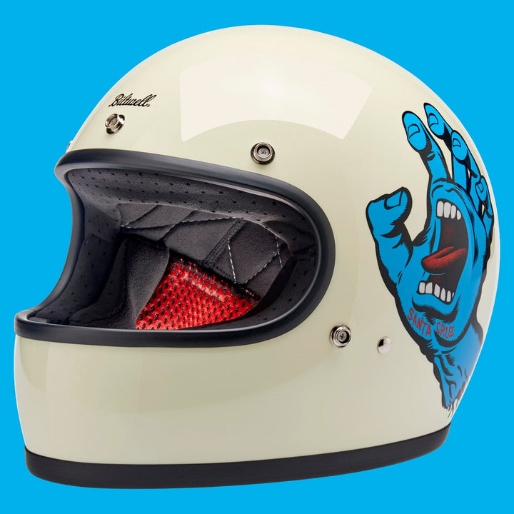 Biltwell Gringo Santa Cruz Handmade Helmet Vintage White