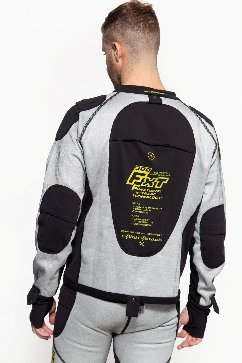 King Kerosin Motorradinnenjacke Kustombuilt Grau – Ansicht 2