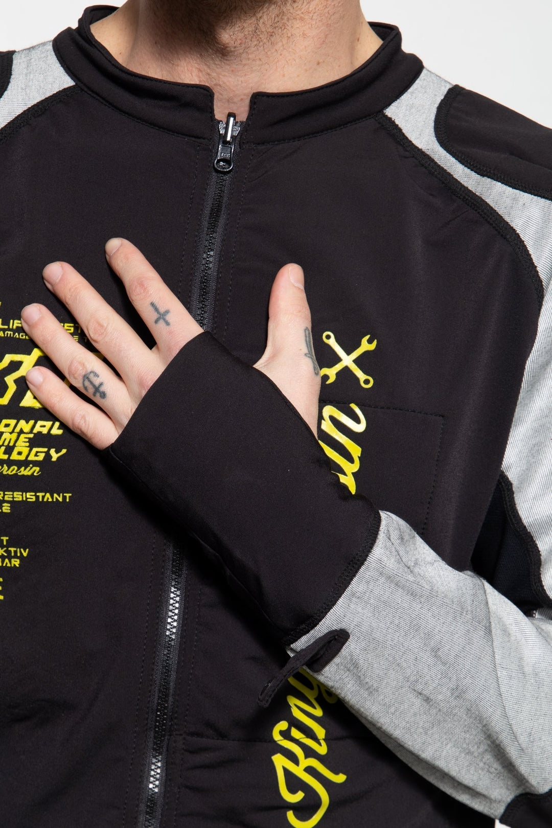 King Kerosin Motorradinnenjacke Kustombuilt Grau – Ansicht 3