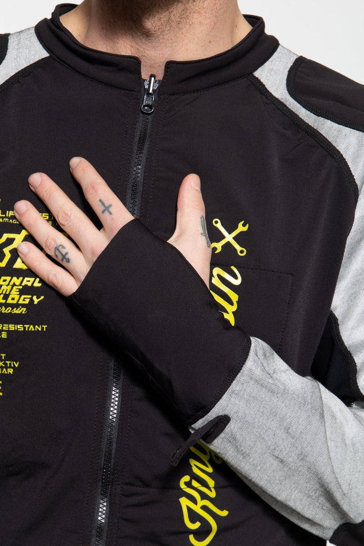 King Kerosin Motorradinnenjacke Kustombuilt Grau – Ansicht 3