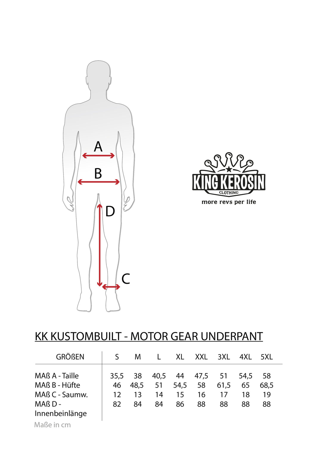 King Kerosin Motorradunterhose Kustombuilt Grau – Ansicht 4