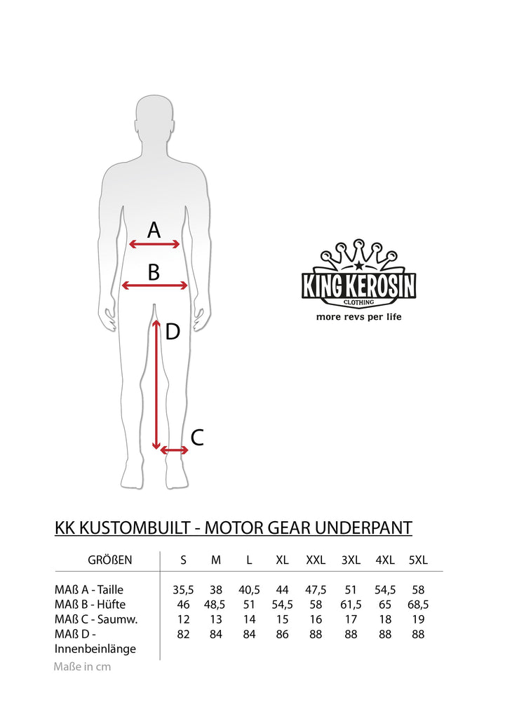 King Kerosin Motorradunterhose Kustombuilt Grau – Ansicht 4