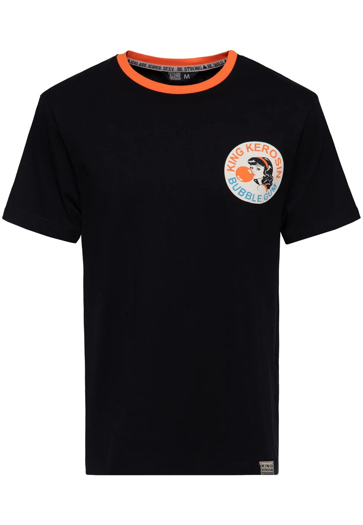 King Kerosin T-Shirt Bubble Gum in Schwarz – Ansicht 1