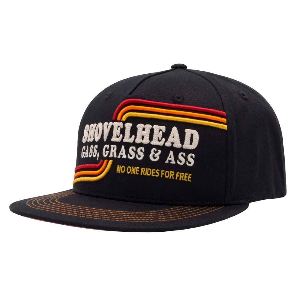King Kerosin Shovelhead Flat Brim Cap in Schwarz – Ansicht 1