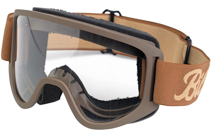 Biltwell Moto 2.0 Script Goggles Chocolate