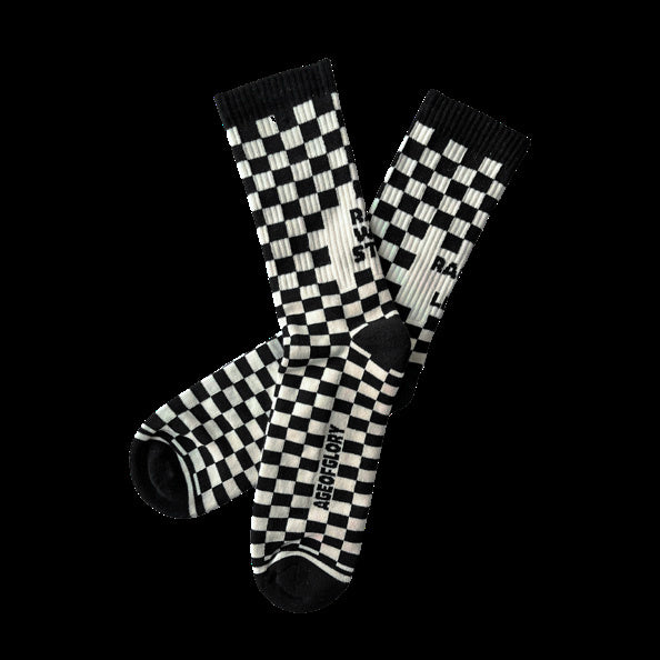 Age of Glory Racing Socks Black White