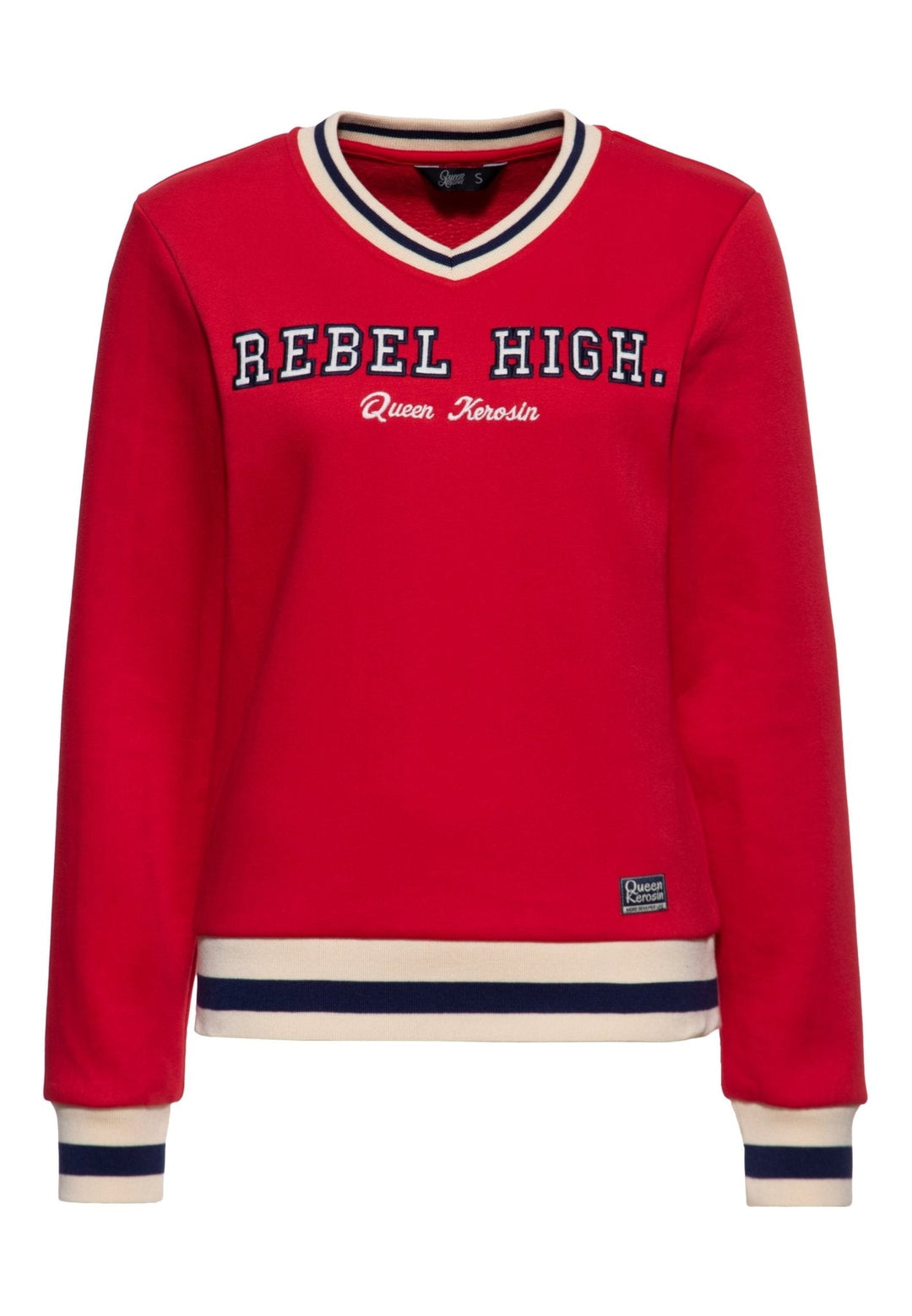 King Kerosin Damen Sweatshirt Rebel High in Bordeaux – Vorderansicht