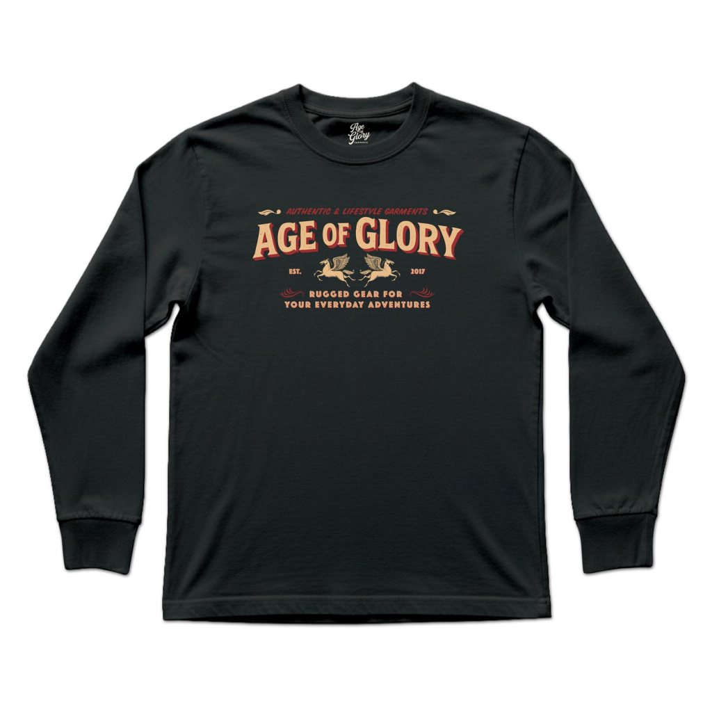 Age of Glory Rugged LS Tee Washed Black