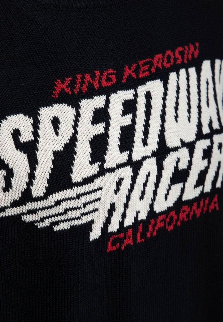 King Kerosin Speedway Racers Strickpullover Schwarz/Rot – Ansicht 5