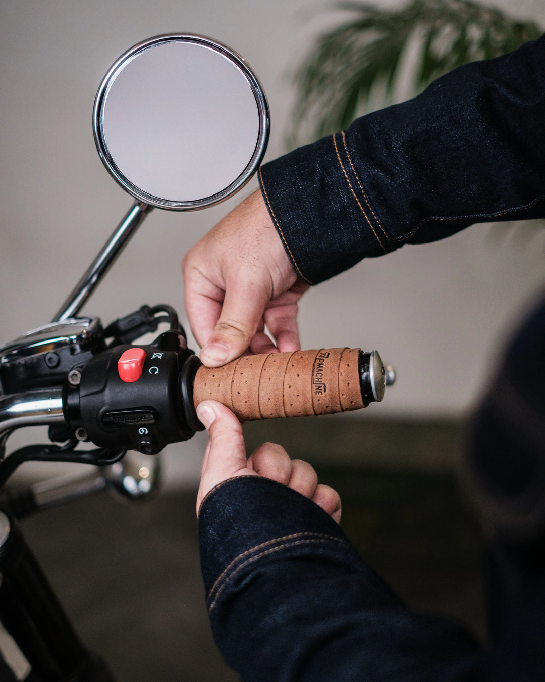 lederband fahrradlenker Trip Machine Lederband Grip Wrap Perforiert - Motorrad Lenkerband