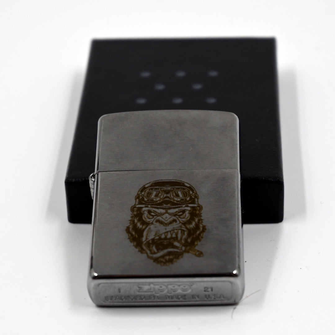 Motoriker Coffee "Ape" Zippo Chrome Brushed